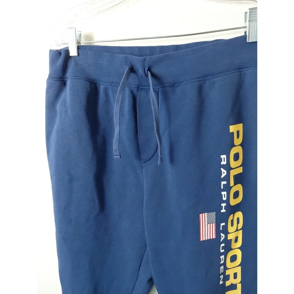 Polo Sport Ralph Lauren Mens Blue Graphic Logo Jogger Sweatpants M Streetwear